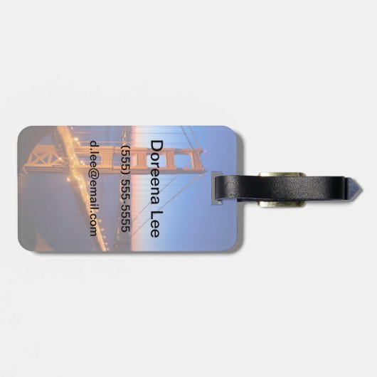 Dawn over San Francisco en Golden Gate Bridge. Bagagelabel (Achterkant horizontaal)