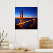 Dawn over San Francisco en Golden Gate Bridge. Poster (Keuken)