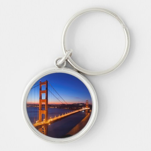 Dawn over San Francisco en Golden Gate Bridge. Sleutelhanger (Voorkant)