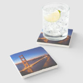 Dawn over San Francisco en Golden Gate Bridge. Stenen Onderzetter (Zijkant)