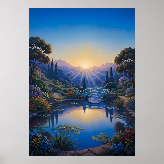 Dawn Over the Garden Bridge Poster (Voorkant)