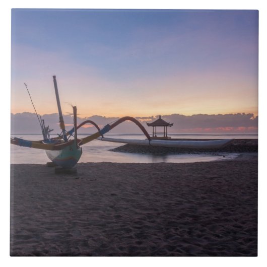 Dawn, Sanur, Bali, Indonesië Tegeltje (Voorkant)
