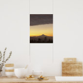Dawn sky over Portland en Mt. Hood, Oregon Poster (Keuken)