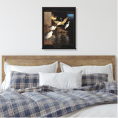 Dawn Snowy Egrets Wrapped Canvas Afdruk (Insitu (Slaapkamer))