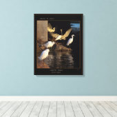 Dawn Snowy Egrets Wrapped Canvas Afdruk (Insitu (Houten vloer))