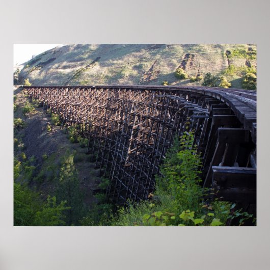 Dawn Sun, Bridge 22, Camas Prairie Railroad Poster (Voorkant)