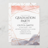 Dawn Waterverf Geometrische Afstudeerfeest Kaart (Voorkant / Achterkant)