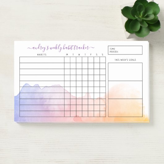 Dawn Waterverf Wash Weekly Habit Tracker Post-it® Notes (Kantoor)