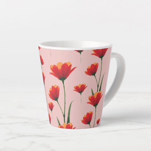 Dawnfire Papavers Latte Mok (Rechterhoek)