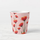 Dawnfire Papavers Latte Mok (Voorkant)