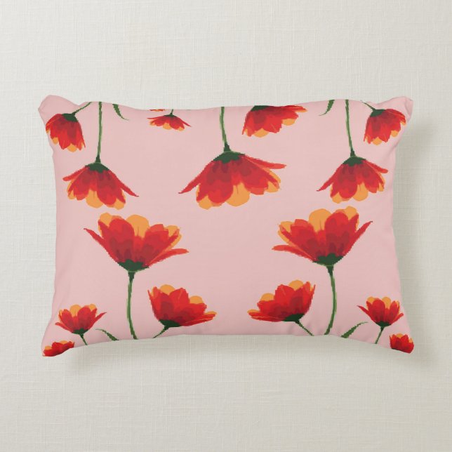 Dawnfire Poppies Accent Kussen (Voorkant)