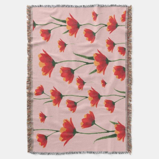 Dawnfire Poppies Deken (Voorkant Verticaal)