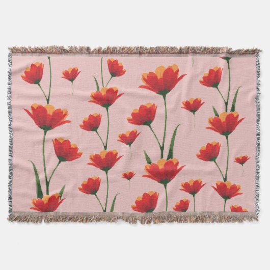 Dawnfire Poppies Deken (Voorkant)