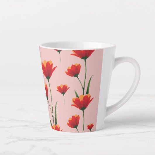 Dawnfire Poppies Latte Mok (Rechts)