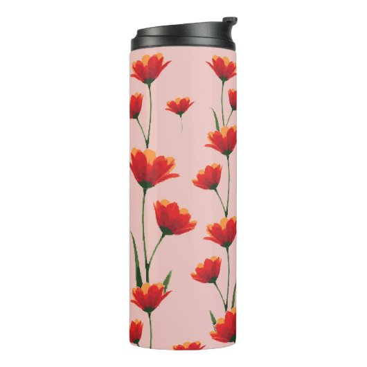 Dawnfire Poppies Thermosbeker (Gedraaid links)