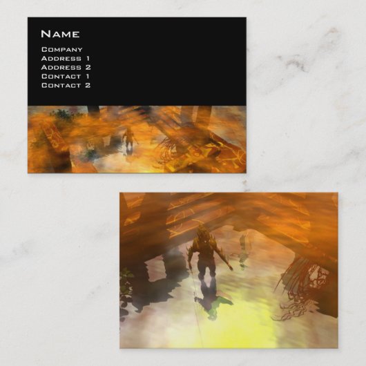 DAWNING DARK/ ALIEN WORLDS Science Fiction Visitekaartje (Voorkant / Achterkant)