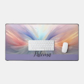 Dawn's Embrace: stralende pastelveer Bureaumat (Keyboard & Muis)