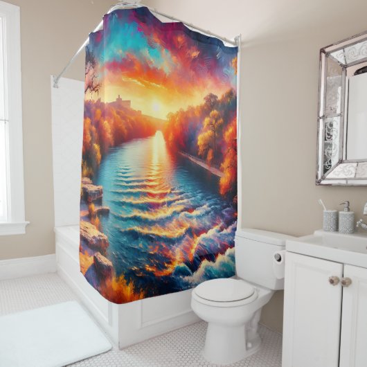 Dawn's Tranquil Embrace: Comal River Sunrise is he Douchegordijn (In situ)