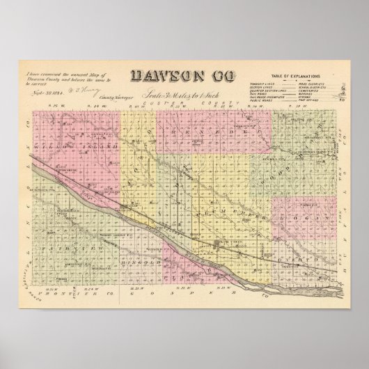 Dawson County, Nebraska Poster (Voorkant)