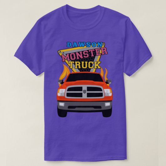 Dawson name with monster truck t-shirt (Design voorkant)