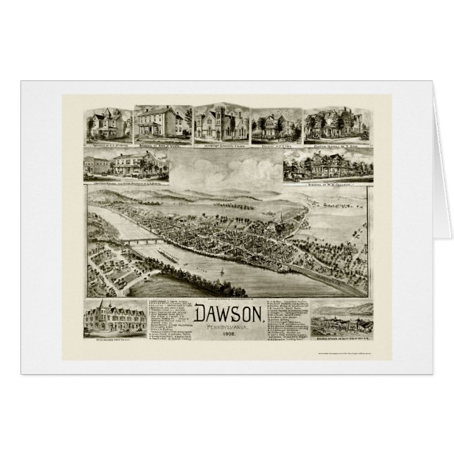 Dawson, PA Panoramic Map - 1902 (Voorkant Horizontaal)