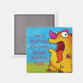 Dax het dino monster w / quote op magneet (Voorkant / Achterkant)