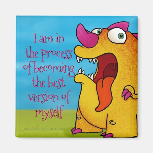 Dax het dino monster w / quote op magneet (Voorkant)