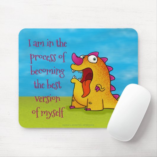 Dax the Dino Monster, met de mousepad. Muismat (Met muis)