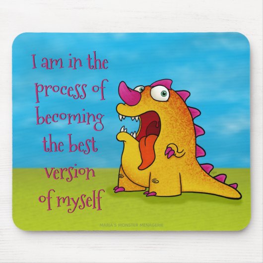 Dax the Dino Monster, met de mousepad. Muismat (Voorkant)