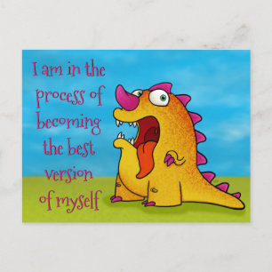 Dax the Dino w/quote, briefkaart