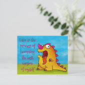 Dax the Dino w/quote, briefkaart (Staand voorkant)