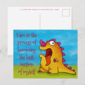 Dax the Dino w/quote, briefkaart (Voorkant / Achterkant)