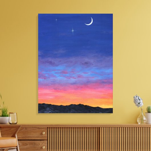 day2night Sunset Painting Canvas Afdruk (Insitu (Woonkamer))