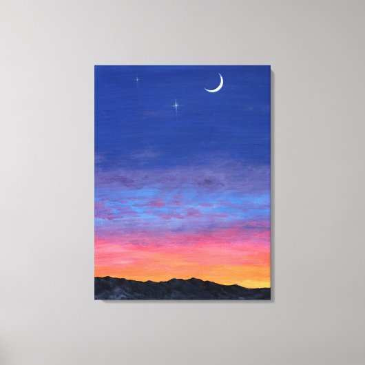 day2night Sunset Painting Canvas Afdruk (Voorkant)