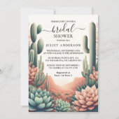 Day Boho Leaf Desert Cacti Succulent Vrijgezellenf Kaart (Voorkant)