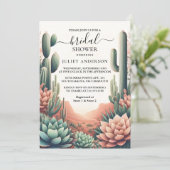 Day Boho Leaf Desert Cacti Succulent Vrijgezellenf Kaart (Staand voorkant)