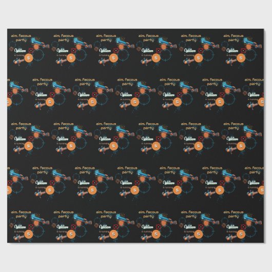 Day Boy Cool Nerf Wars Party Top Pistool 5e Verjaa Cadeaupapier (Vlak)