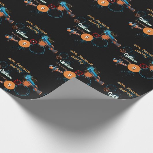 Day Boy Cool Nerf Wars Party Top Pistool 5e Verjaa Cadeaupapier (Hoek)