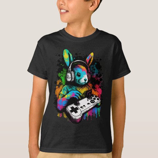 Day Boys Gamer Shirt Video Game Controller Bunny 1 (Voorkant)
