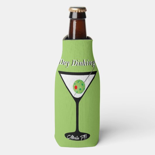 Day Dinking - Pickleball Martini Olive Pickleball Flesjeskoeler (Fles Voorkant)