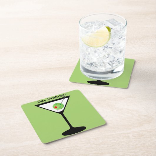 Day Dinking - Pickleball Martini Olive Pickleball Kartonnen Onderzetters (Insitu)