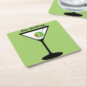 Day Dinking - Pickleball Martini Olive Pickleball Kartonnen Onderzetters (Schuin)