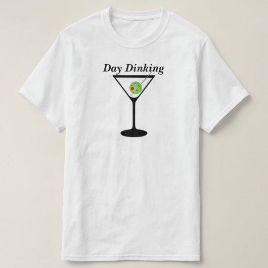 Day Dinking - Pickleball Martini Olive Pickleball T-shirt (Design voorkant)