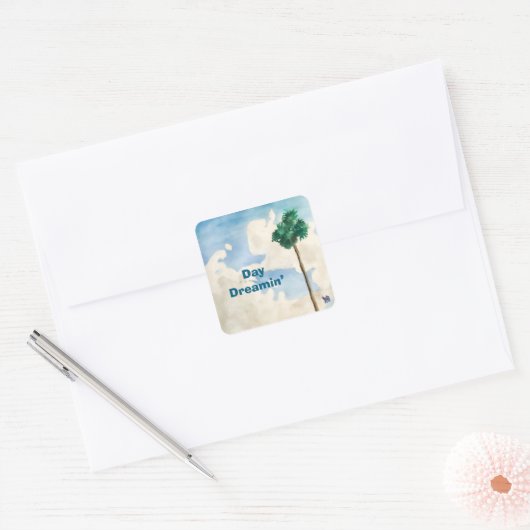 Day Dreamin Vierkante Sticker (Envelop)