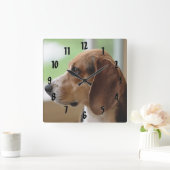 Day Dreaming Beagle Vierkante Klok