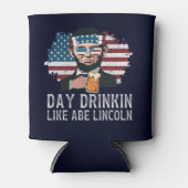 Day Drinkin Like Abe Lincoln Funny 4th July Blikjeskoeler (Voorkant)