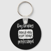 Day Drinking From A Mug, Sarcastic Funny Quotes Sleutelhanger (Voorkant)