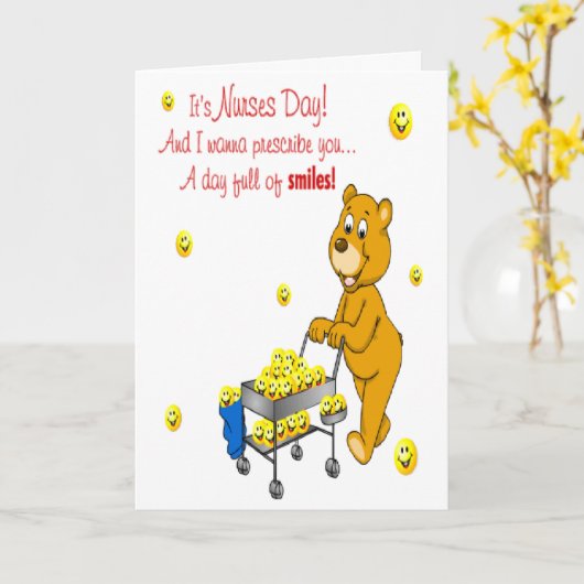 Day Full Of Smiles Nurses Day Greeting Card Kaart (Gele Bloem)