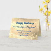Day Happy Birthday Boyfriend Card Kaart (Gele Bloem)