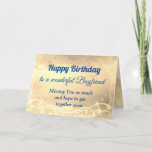 Day Happy Birthday Boyfriend Card Kaart<br><div class="desc">Luxury Gold Distance Happy Birthday Boyfriend personalised Greeting Card.</div>